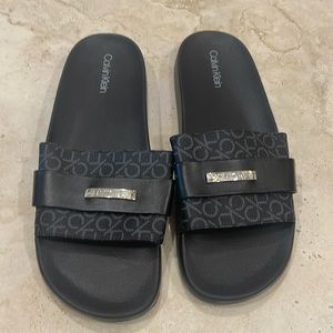 Calvin Klein black slides NWOT Women Size 12